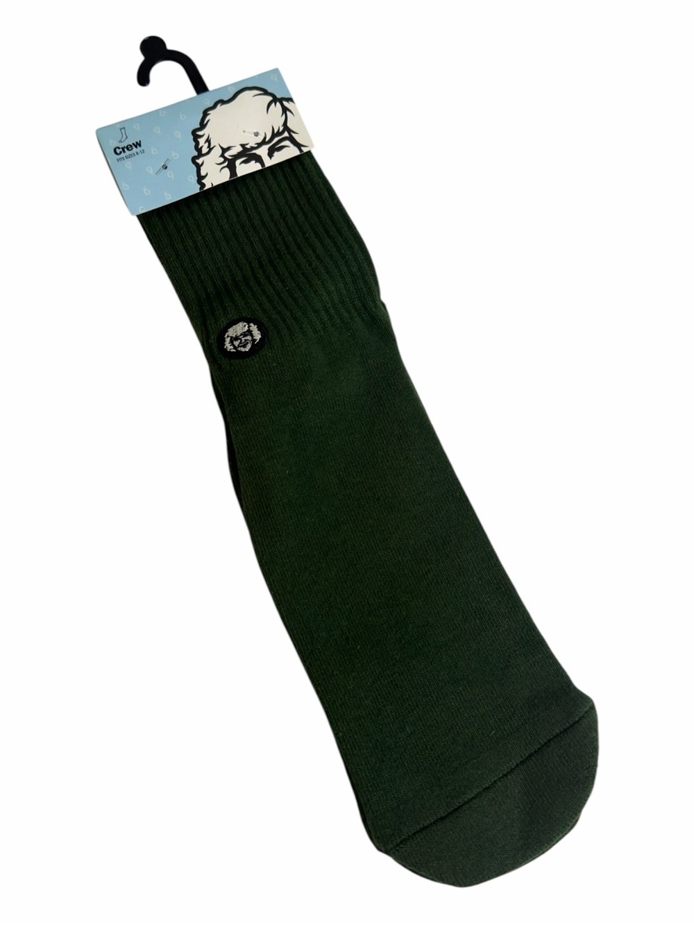 Men's Danny Duncan Dark Green Crew Socks with Subtle Logo
